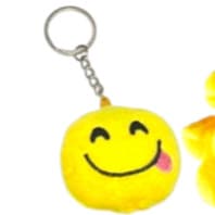 Chaveiro Pingente de expressão pingente de pelúcia Flor ou Redondo AMARELO engraçado