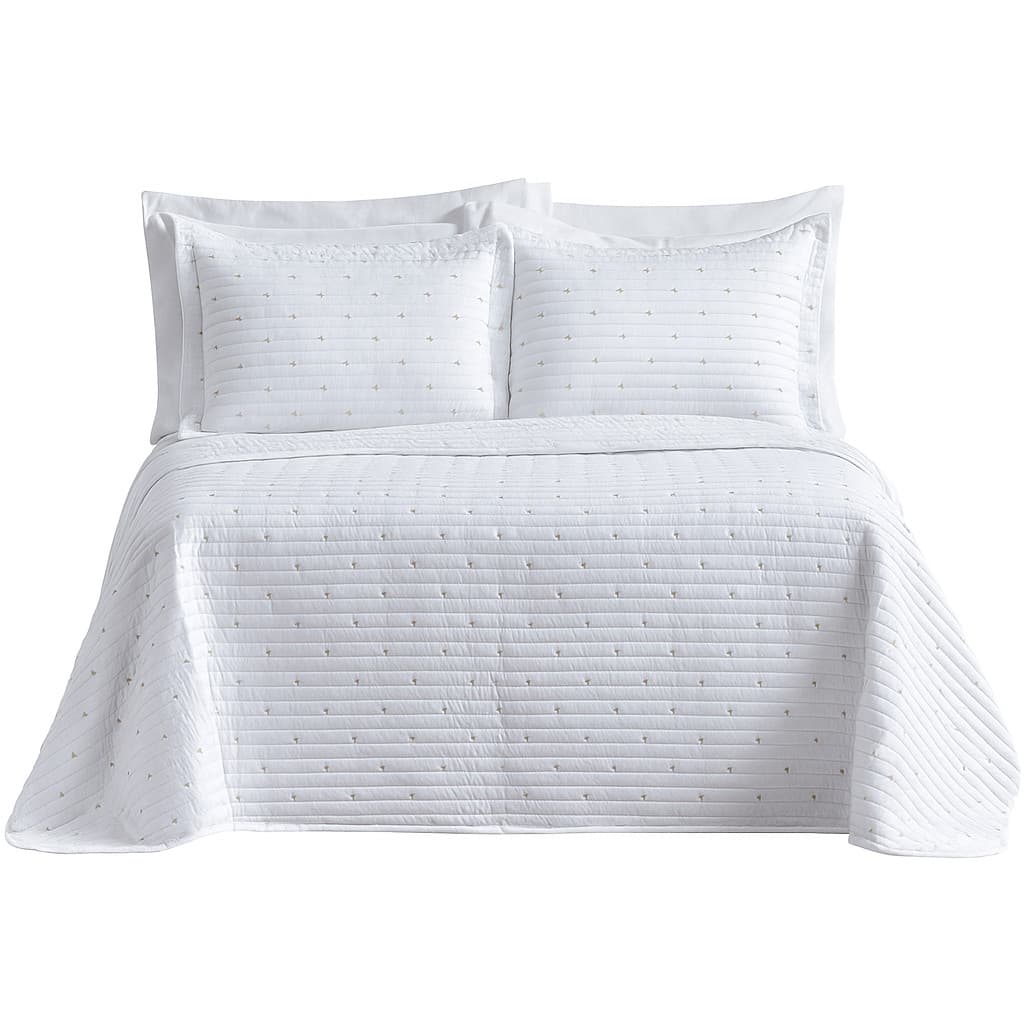 Cobre Leito Queen Decor Percal 200 Fios 2,60x2,40m Matelassê Macio Antipilling Premium Colcha Luxo