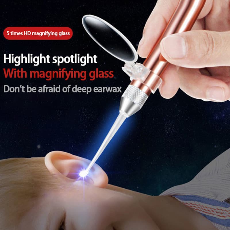 Ferramenta de Limpeza para Remoção de Cera de Ouvido do Bebê Lanterna LED Endoscópio Removedor de Luz de Saúde Nasal Col
