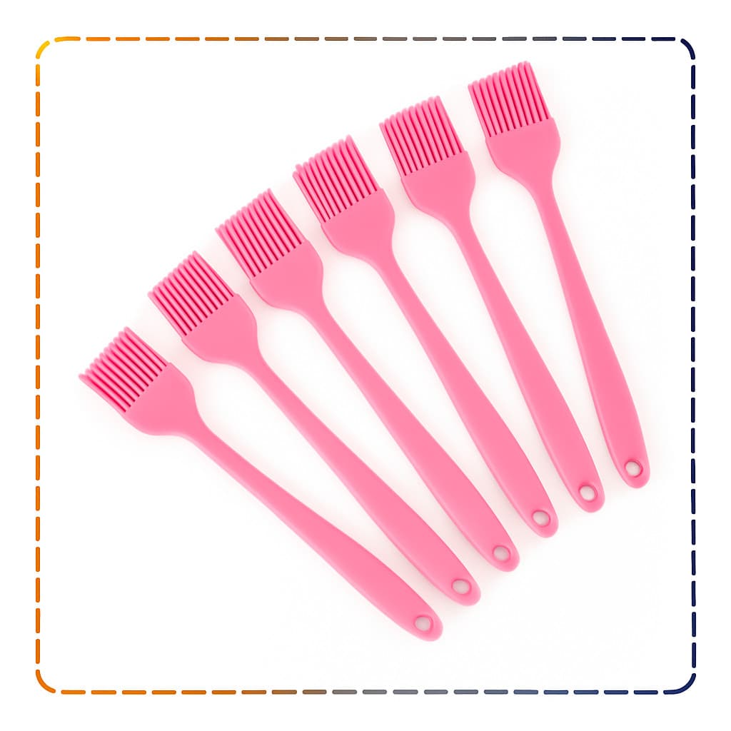 Kit 6 Pinceis de Silicone Culinário Para Untar Formas