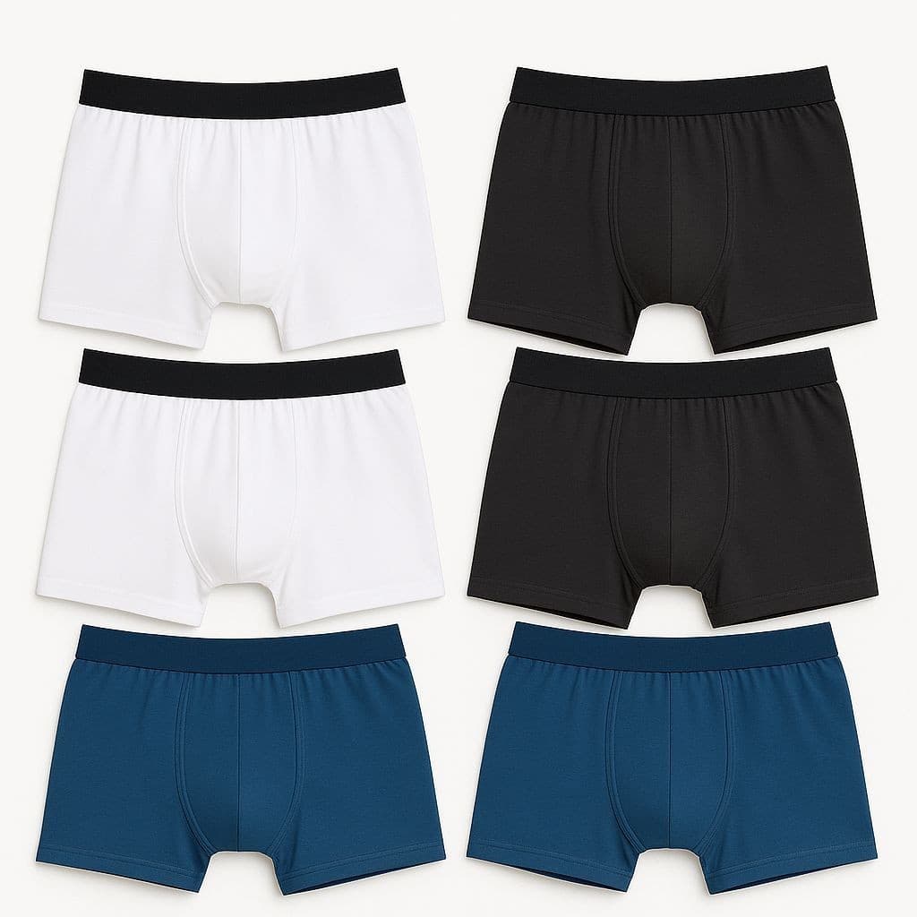 Kit 6 Cuecas Boxer Algodão Masculina – Elástico Reforçado e Tecido Respirável - Preço Promocional