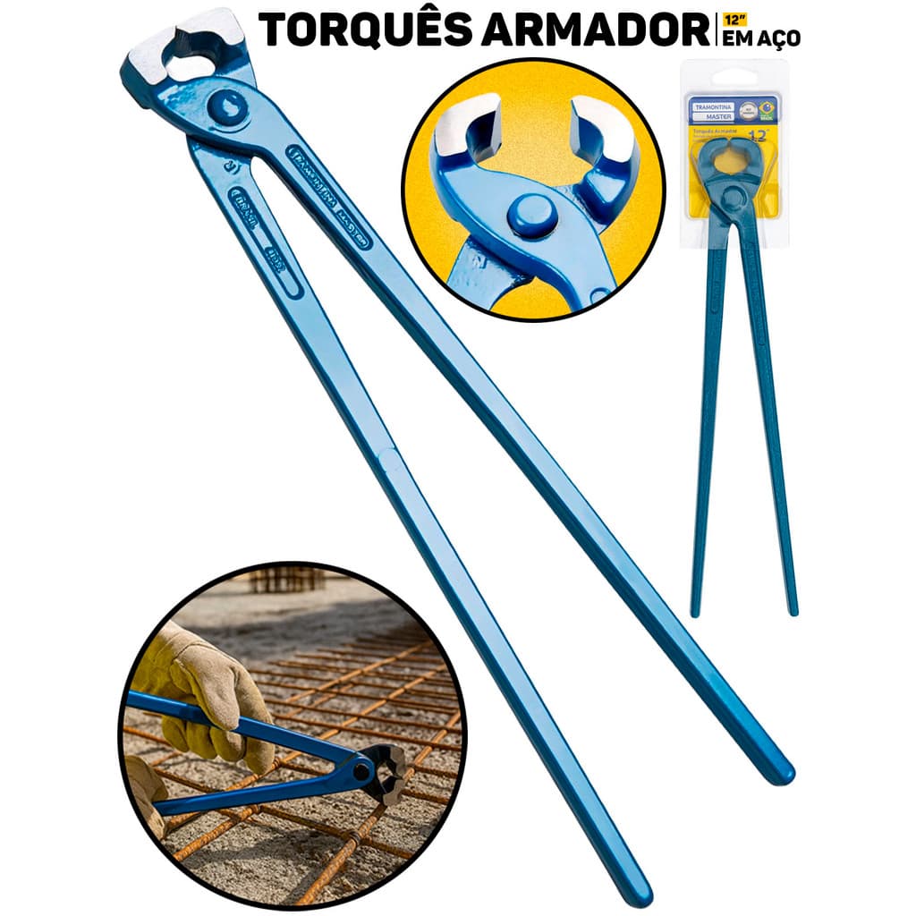 Torquês Armador 12 Polegadas Tramontina Pintura Eletrostática Aço Carbono Profissional P/ Construção