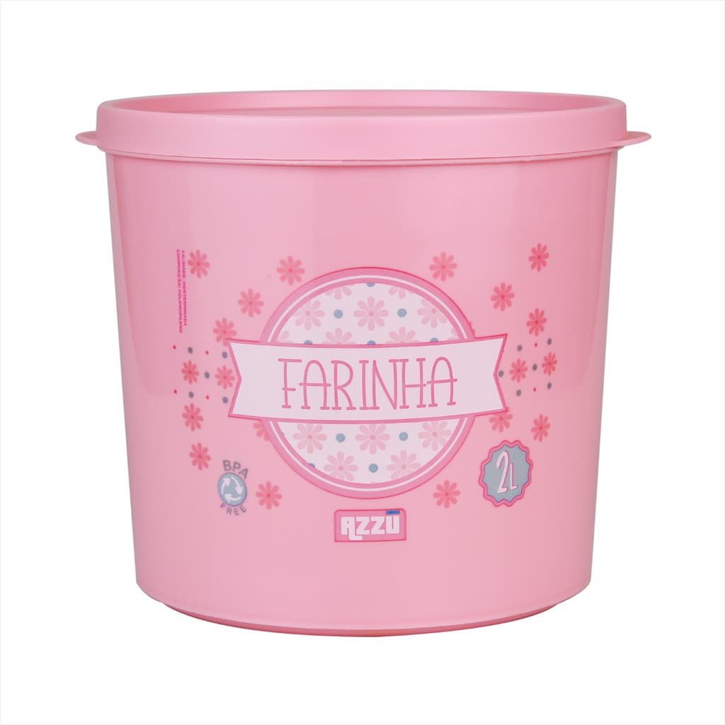 Organiza e Guarda Farinha Bloom 2 Litros Rose