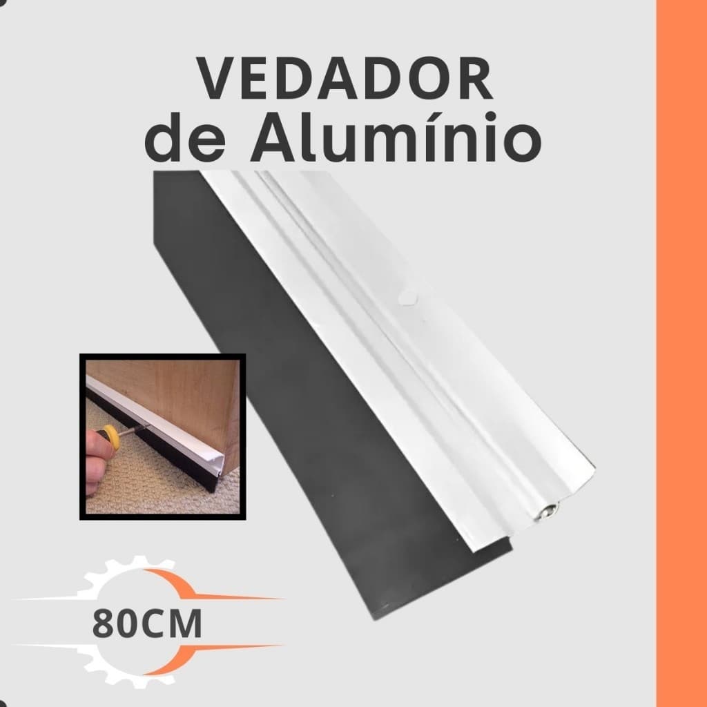 Vedador de Alumínio para Porta Rodo de Silicone 80cm - Friso de Vedação Antirruído e Antinsetos 🚪🔇