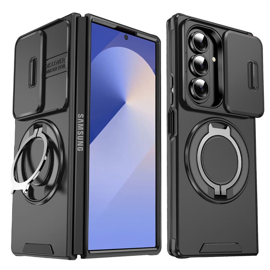 Capa De Telefone Magnética À Prova De Choque Para Samsung Z Fold8 7 6 Flip876 Slide Camera Lens Ring Stand Protect Cover