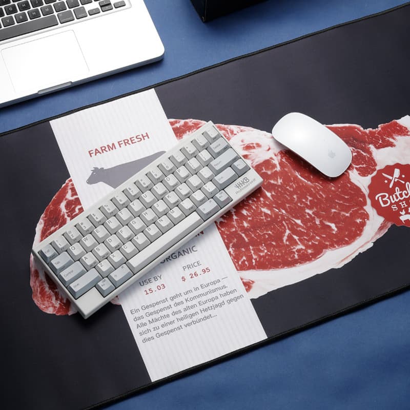 Su Yan * Steak Mouse Pad Engrossado Antiderrapante Teclado de mesa Tapete de mesa de alto valor Mouse Pad de grandes dim