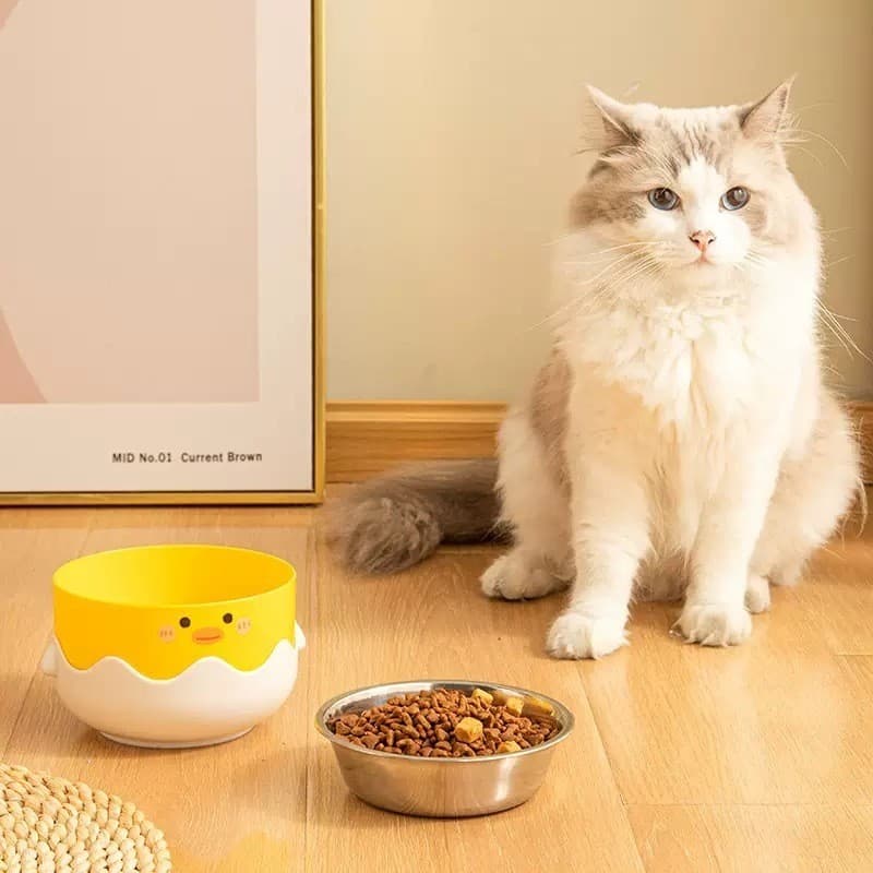 Comedouro Bebedouro Alto Pote COM Tigelas Aço Inoxidável Para cães cachorros e gatos Elegante Chick