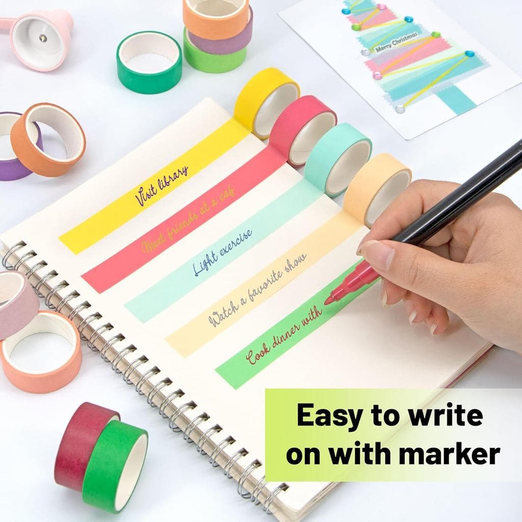 Conjunto de 30 rolos de fita washi, fita decorativa, fita colorida, fita para scrapbook, fita artesanal para materiais d