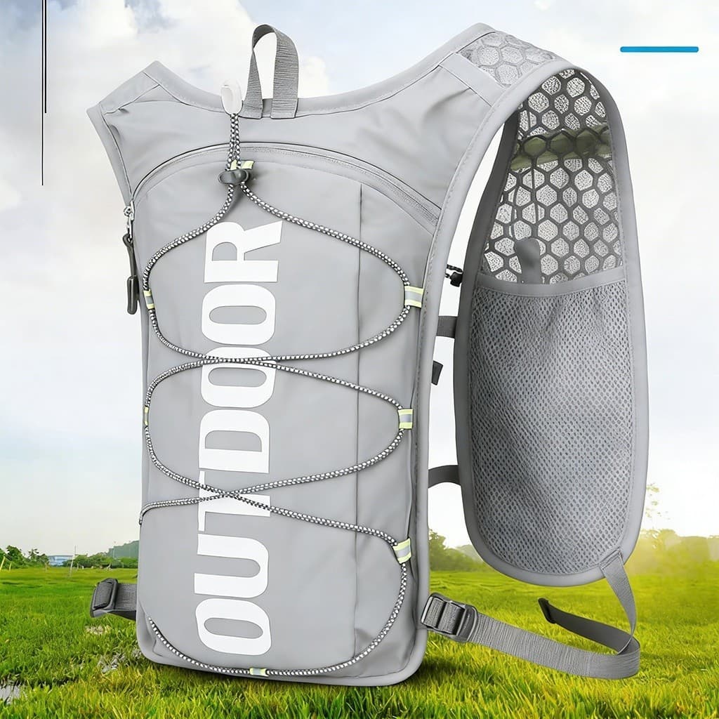 Mochila multifuncional de Nylon para corrida, mochila esportiva reflexiva de segurança,bolsa de água