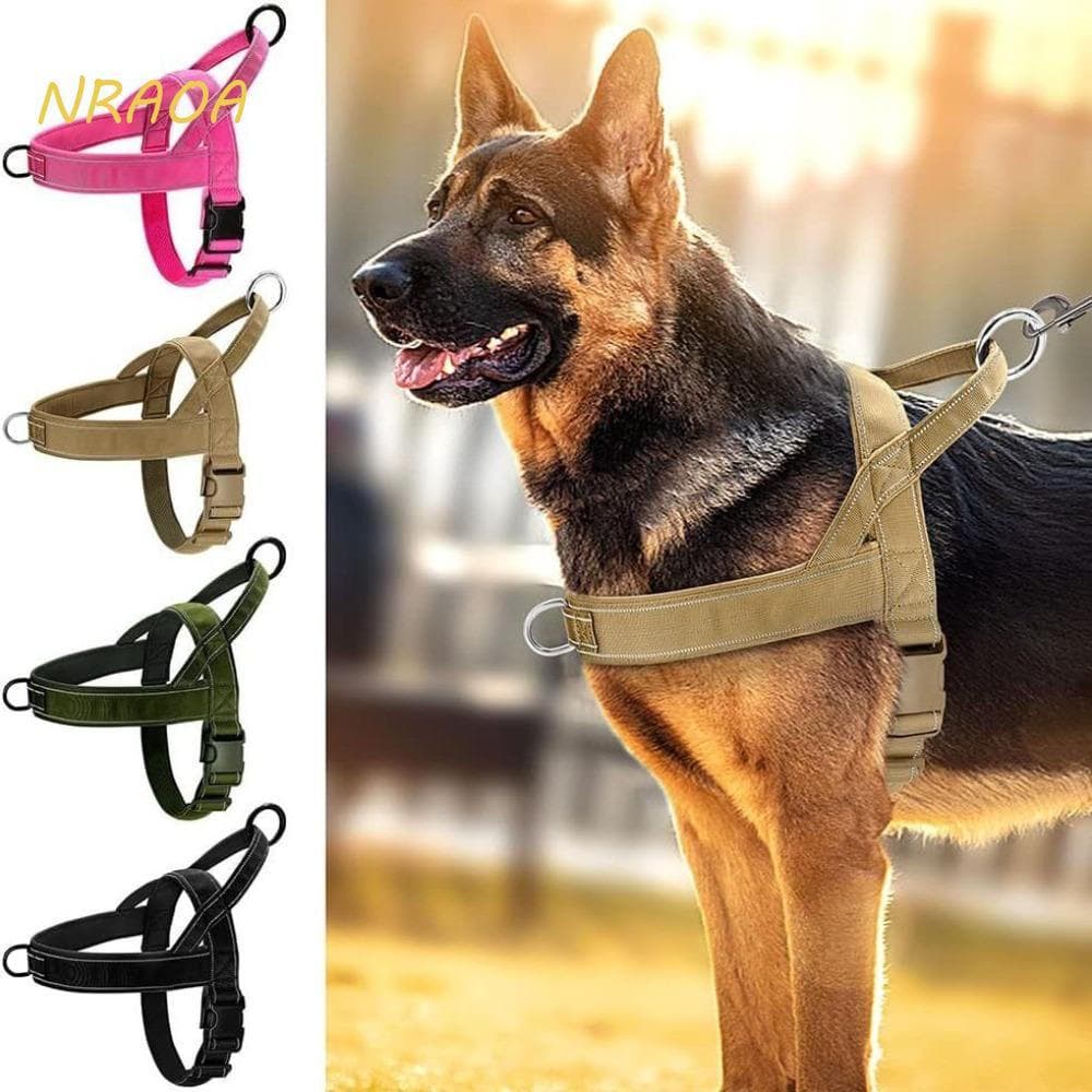 Colete De Trela Para Cães De Caminhada NRAOA , Nylon Resistente Ao Desgaste Animais De Estimação , Arnês Ajustável