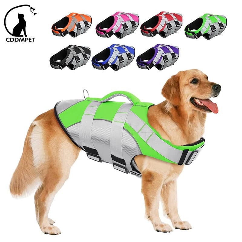Colete Salva-Vidas De Segurança Cachorro Para Cães Pequenos E Grandes Coleira Peitoral Com Punho