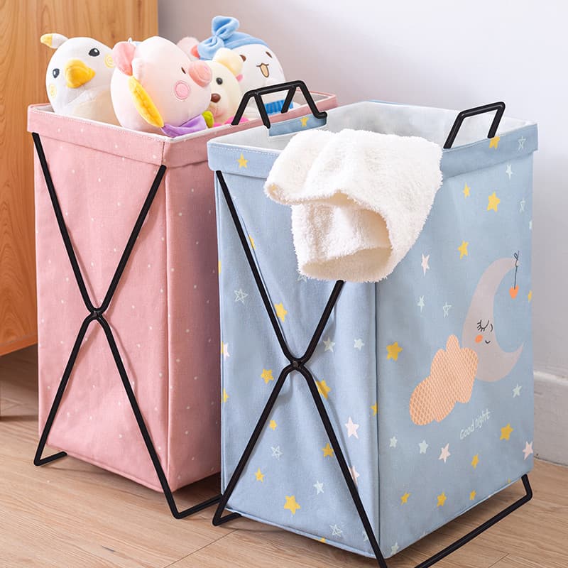 Balde de armazenamento de brinquedos para roupas domésticas Cesto de roupas sujas Cesto de roupas sujas Rack de ferro Ce