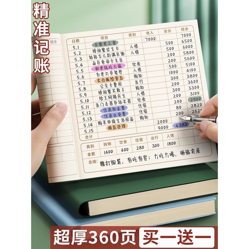 Caderno de contabilidade Caderno de gerenciamento financeiro familiar Caderno detalhado Renda e despesas Diário de dinhe