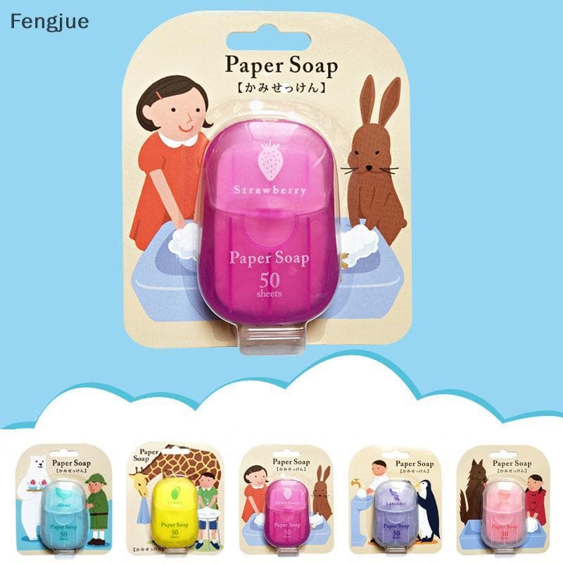 Fengjue Caixa Descartável Sabão Papel Viagem Lavagem Mão Banho Limpo Perfumado Fatia Folhas Mini Suprimentos Do Banheiro