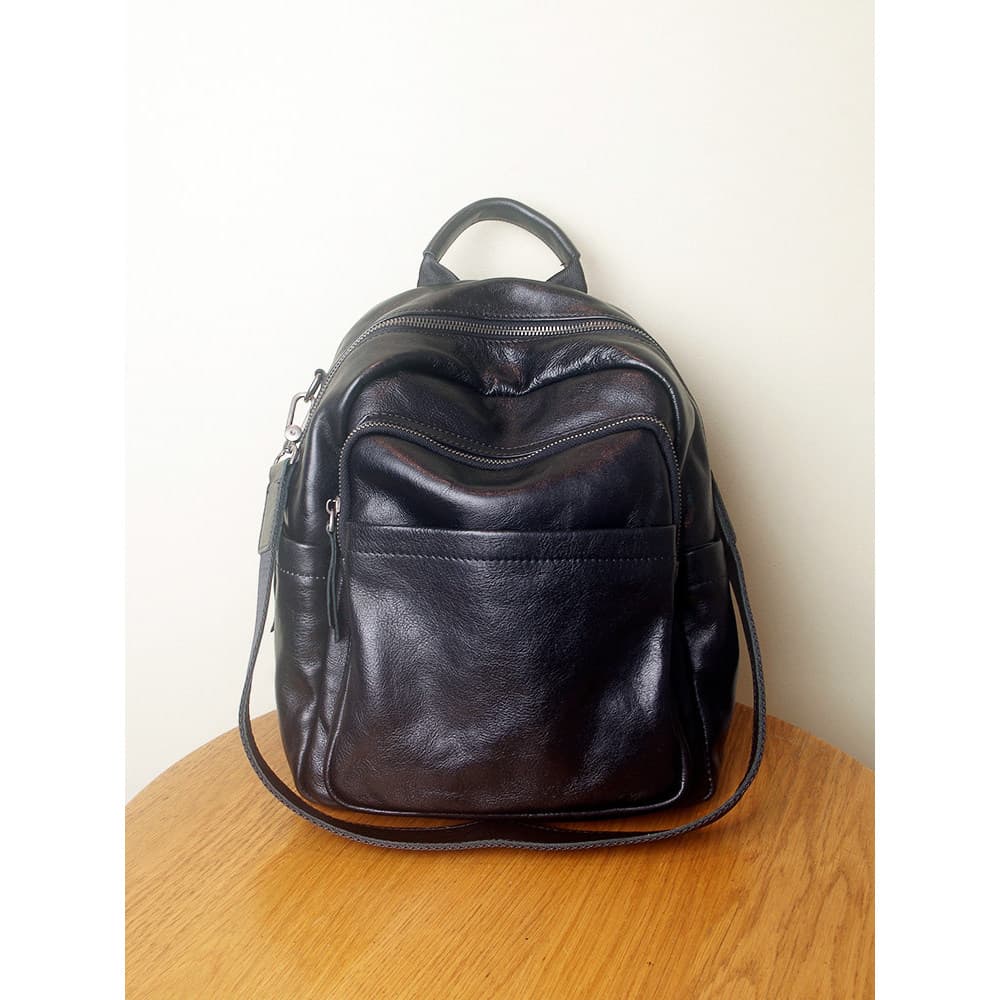 Multifuncional Commuter couro genuíno mochila feminina 2026 novo estilo primeira camada de couro senhoras mochila pode o