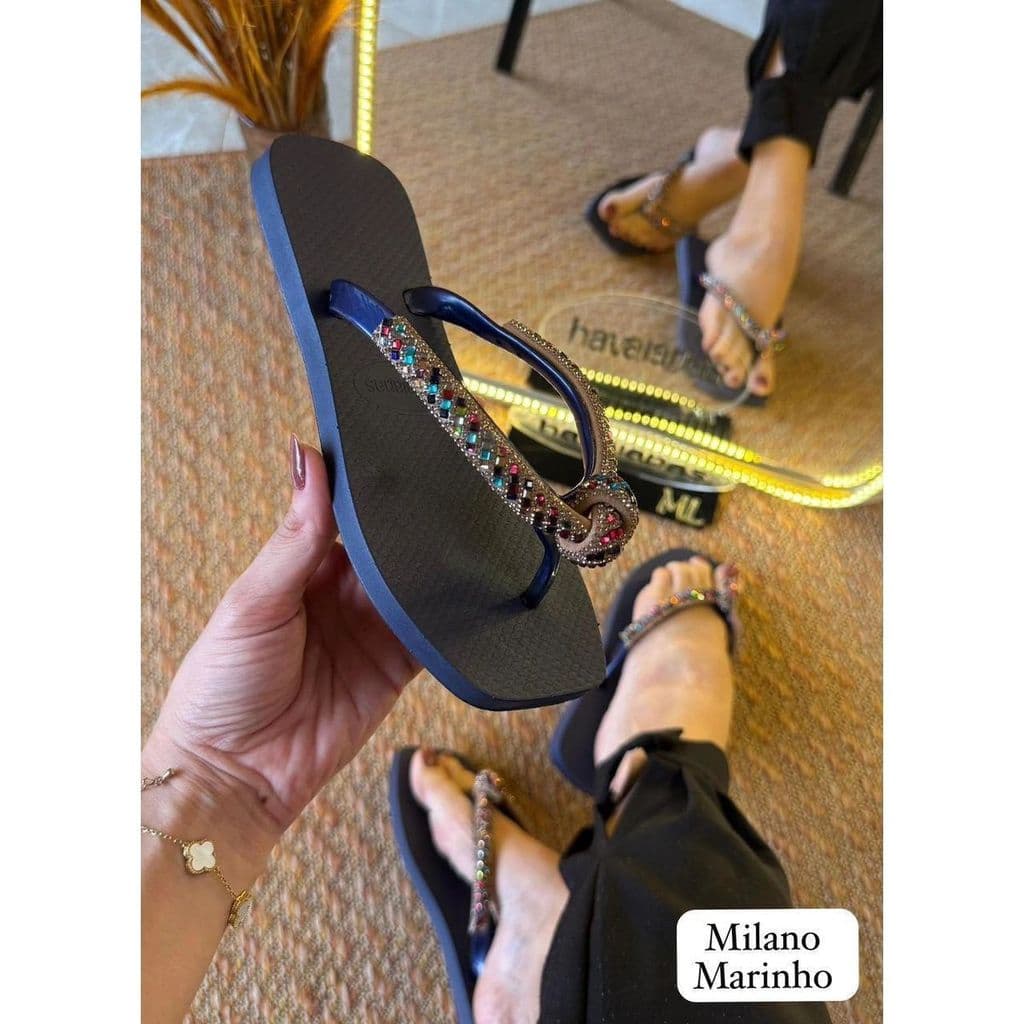 Chinelo Havaiana Strass Nozinho Luxo Promoçao