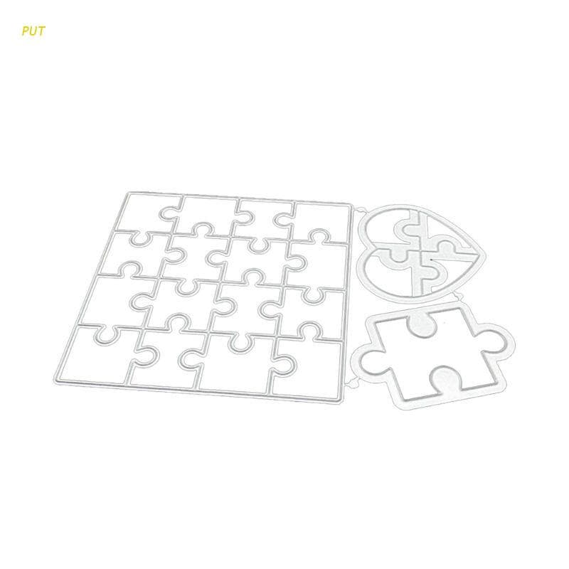 Put Coração Puzzle Corte Metal Morre Stencil Álbum Scrapbooking Selo Cartão Embossing Artesanato