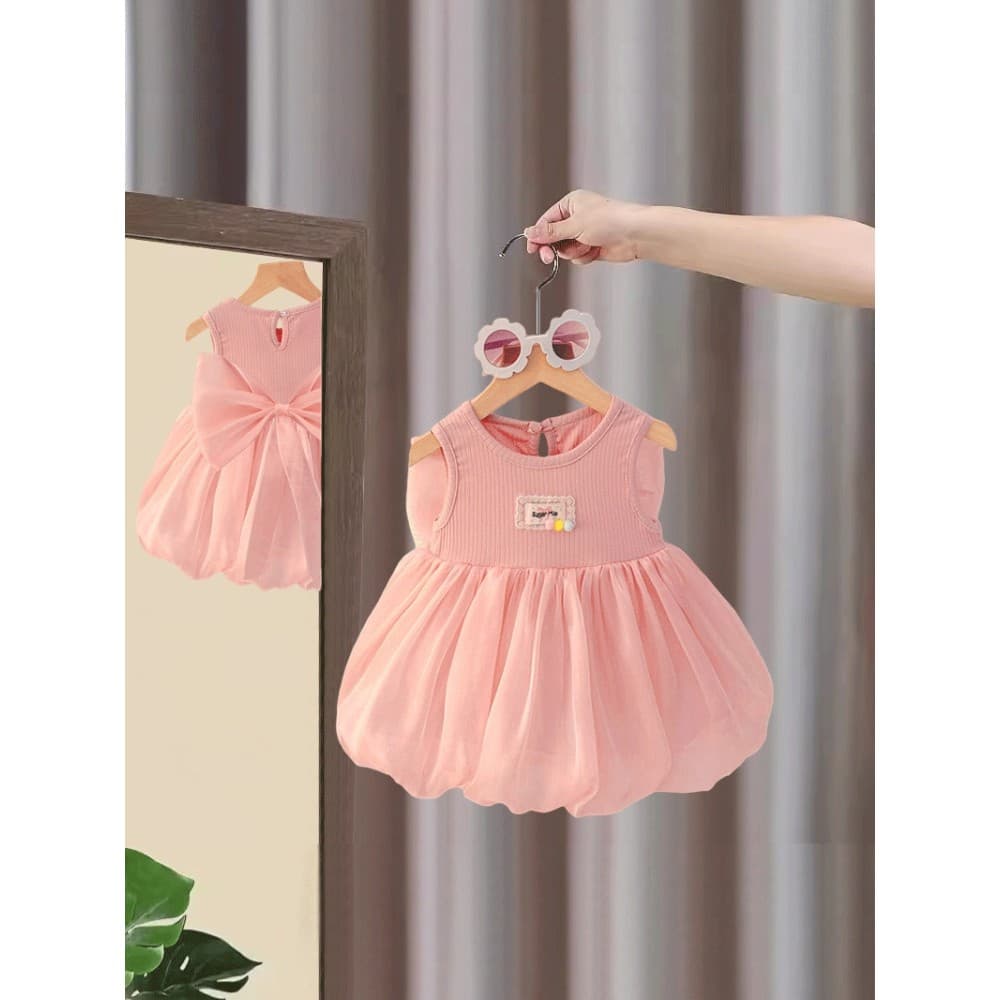 Meninas sem mangas vestido de princesa vestido de verão crianças vestido de desenho animado 2026 novo estilo bonito bebê