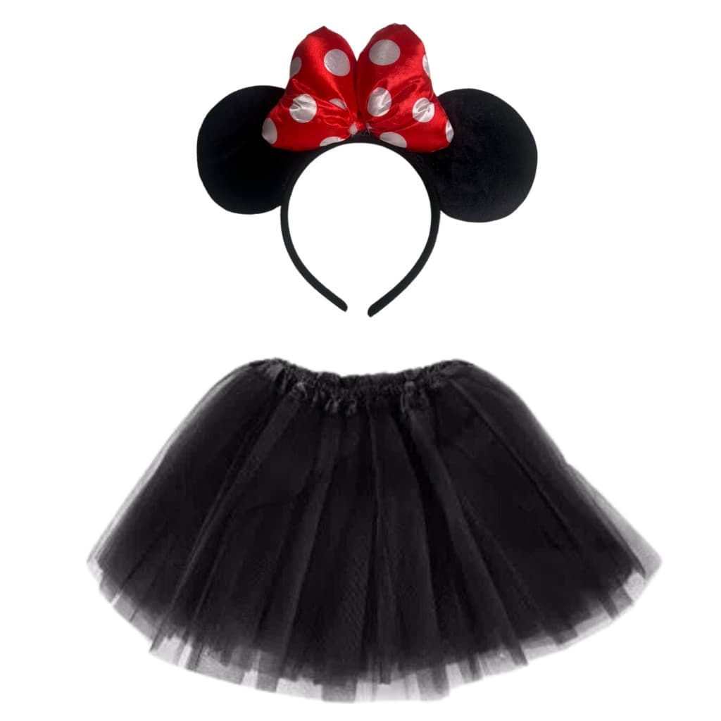 Fantasia Ratinha + Saia tule Preta  Adulto E Infantil Festa Carnaval Halloween