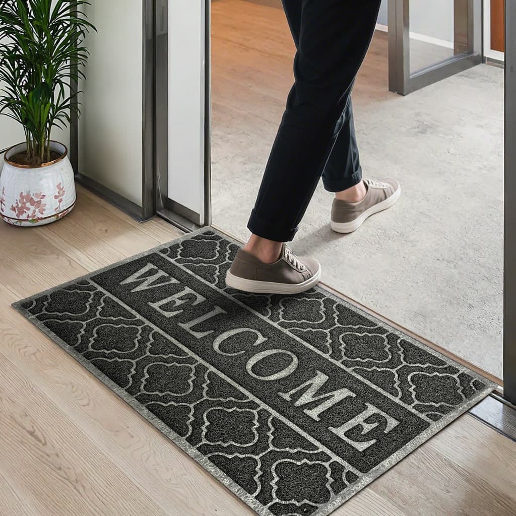 Tapete de porta de entrada PVC antiderrapante tapete de pé cozinha banheiro anel de seda à prova dwaterproof água tapete