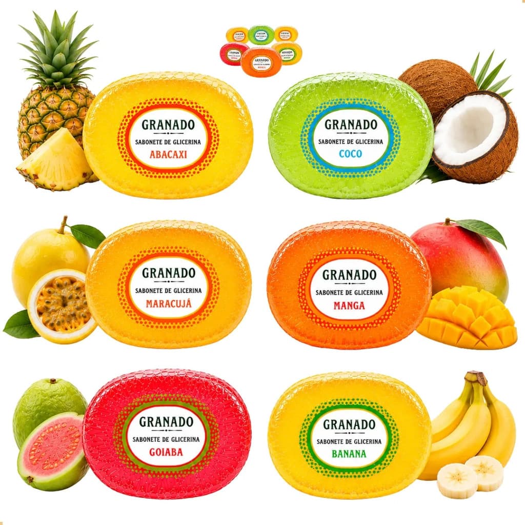 Sabonetes Granado Frutas Tropicais 90g Presente 6 Unidades para presente especial