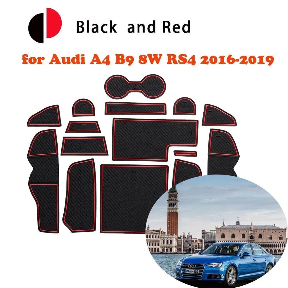 Copo De Ranhura De Porta De Tapete Antiderrapante De Borracha Para Audi A4 B9 8W RS4 S line 2016-2019 Almofada Slot Port