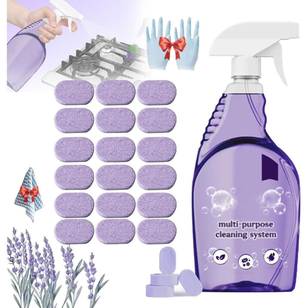 Nuroclean Spray, Spray de Limpeza Multiuso com Pastilhas de Limpeza Concentradas, Poderoso Removedor de Manchas, Limpado