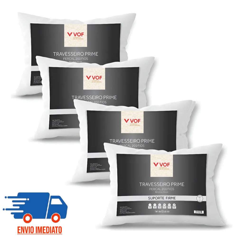 Travesseiros Prime Percal 200 Fios 70x50cm Fibra Siliconada Hipoalergênico Branco