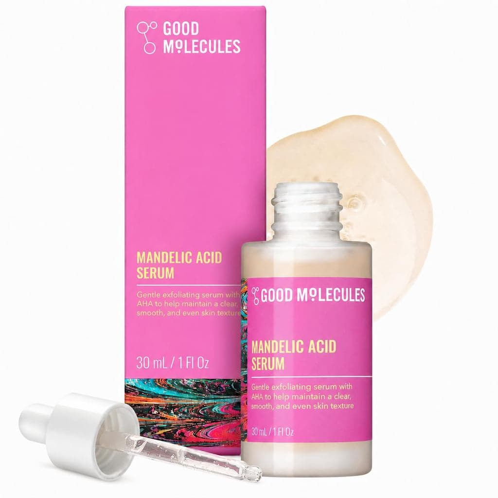 Sérum de Ácido Mandélico Good Molecules - Sérum Esfoliante Facial Suave com Ácido Hialurônico Ultra Hidratante - PHAs Es