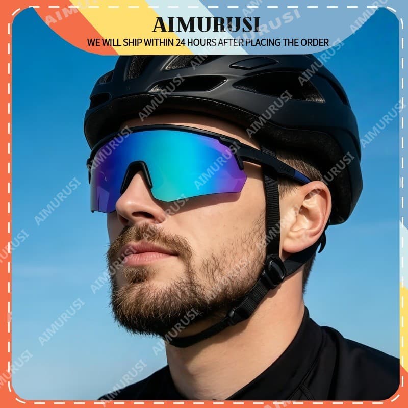 (AIMURUSI) Nova Chegada Estilo Esportivo Caminhada Corrida Ciclismo Aero Personalidade Semi-Sem Aro Polarizado Unissex Ó