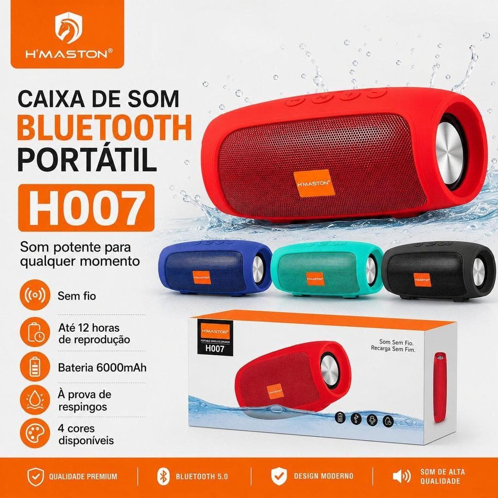 H'Maston H007 Caixa de Som Portátil Bluetooth