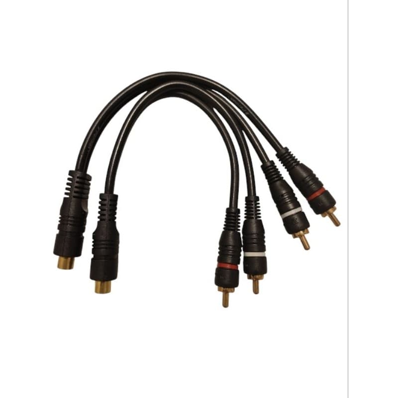 2 cabos RCA Y 2M1F 2 machos e fêmea som automotivo módulo amplificador potência semi blindado
