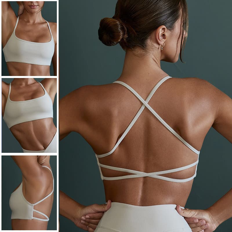 [Tempo com 50% de desconto] Roupa íntima para ioga, estilingue à prova de choque de alta intensidade, Top de io