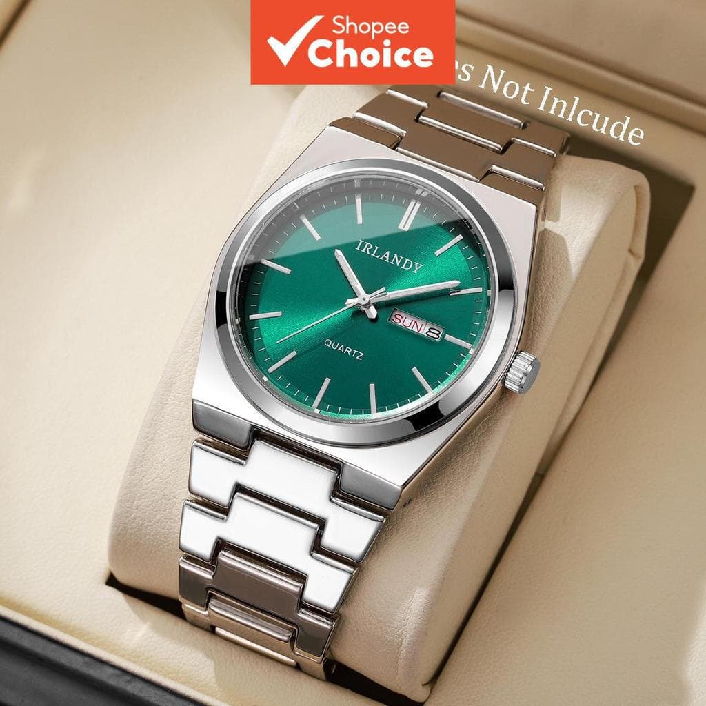 Relógios Masculinos de Luxo com Pulseira de Aço Inoxidável, Calendário Simples, Quartzo, Relógio para Homens (Sem
