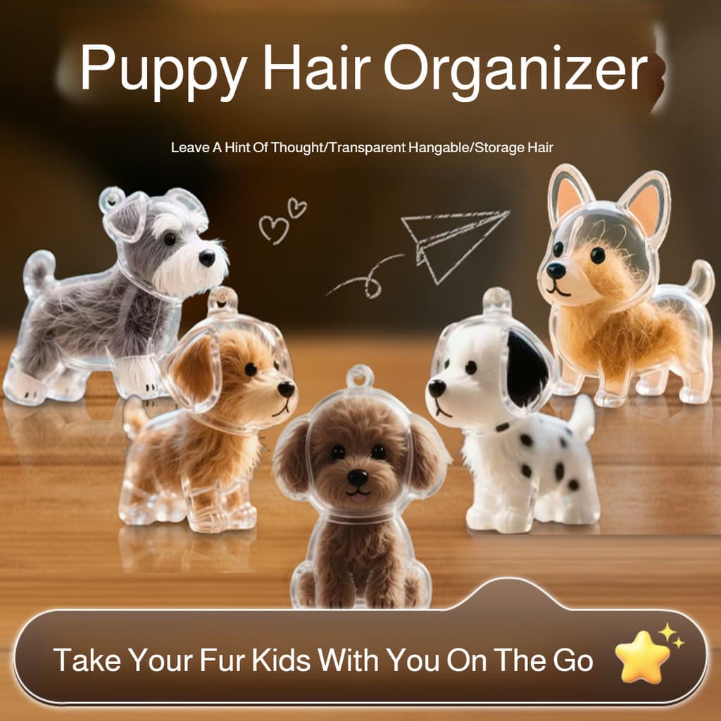 [Presente Ideal] 【Charmoso e Prático】[Transparent Box] Chaveiro Transparente Para Gatos/Cachorros/Pelos De Animais
