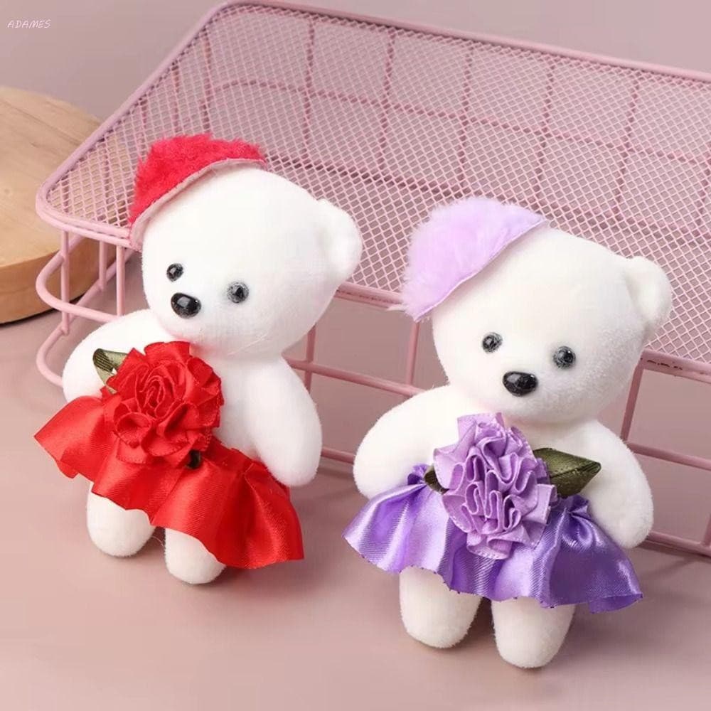 ADAMES 10 Pçs/set Mini Buquê De Flores De Urso , De Espuma Animal De Pelúcia Brinquedos , DIY