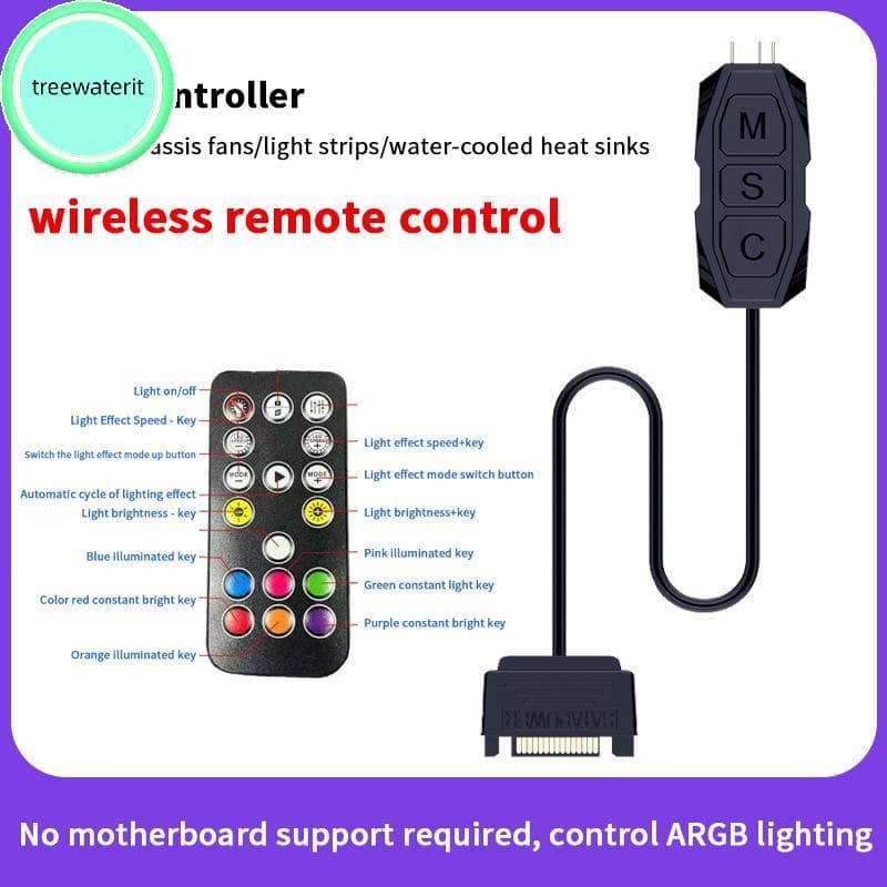 treewaterit ARGB Controlador 5V 3PIN SATA Interface Cabo De Extensão Adaptador De Luz Para PC Ventilador CPU Cooler Faix