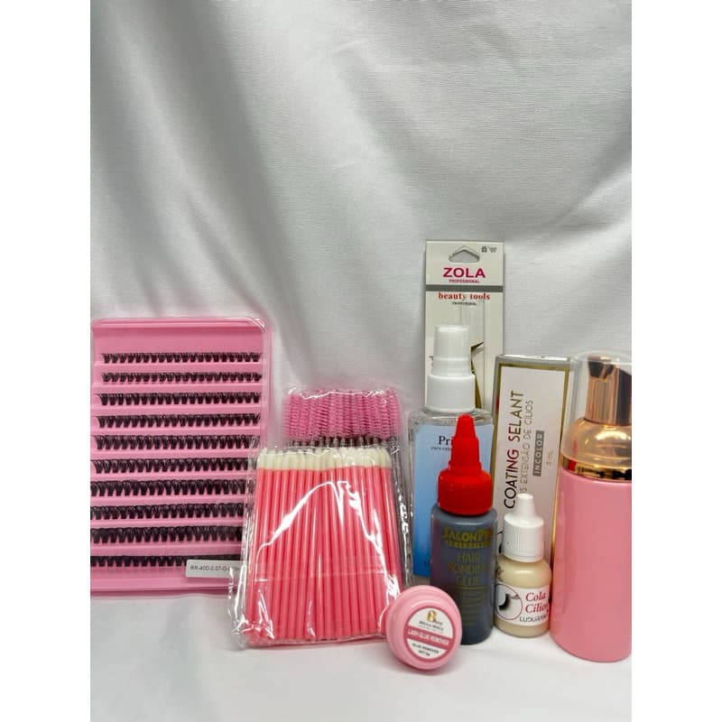 Kit cílios tufos cola fria Ludurana e Salon Pro