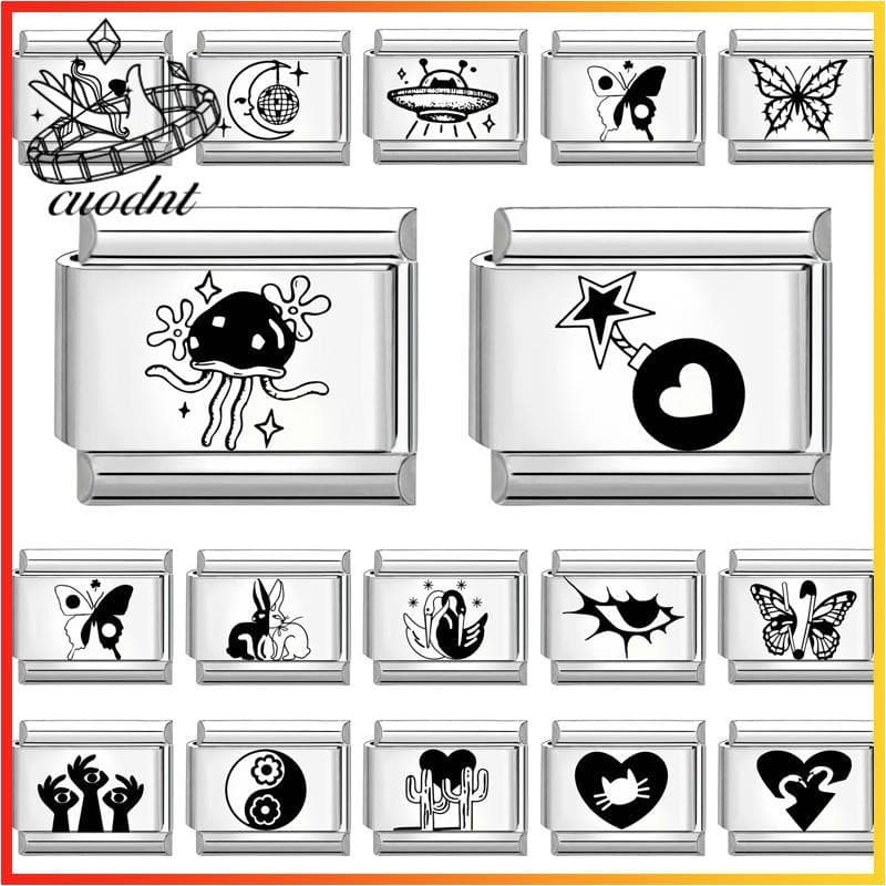 Tai Chi Flor Italiana Charme Pulseira Caber 9mm De Aço Inoxidável Jóias Fazendo Acessórios DIY Retro Personalidade Módul