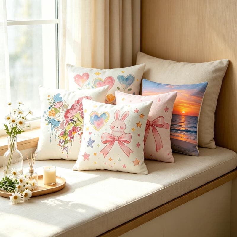 Almofada 45x45cm Linho Com Enchimento Casa Decoração Cama Posta