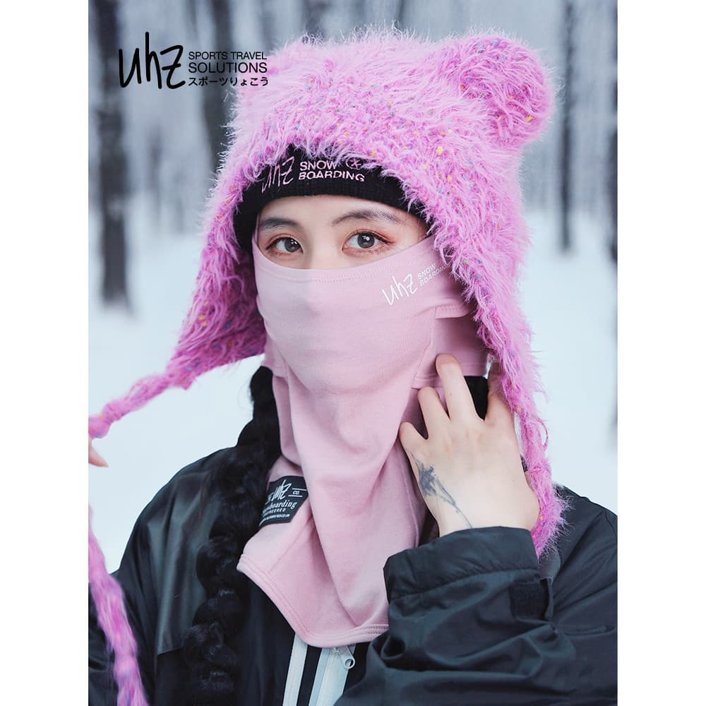Uhznus Yousi Máscara facial de lã de esqui V Babador de levantamento facial à prova de frio à prova de vento Equipamento