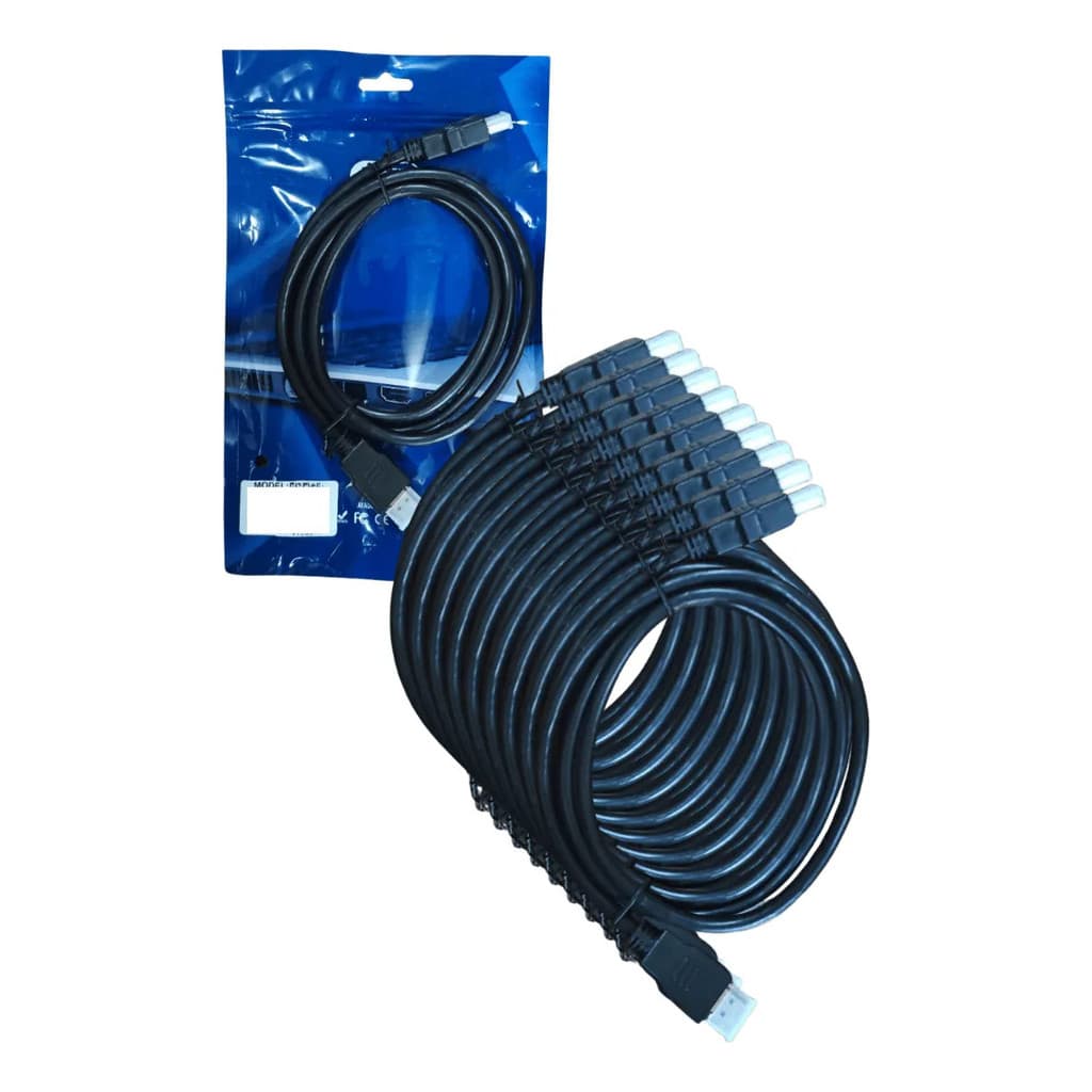Kit 10 Cabo Hdmi 1,5 Metros 4k 3d Full Hd 1,5m Tv Pc Atacado
