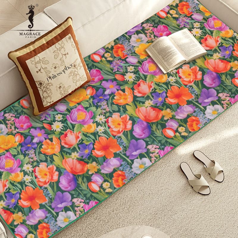 Alta aparência sensação legal Universal cem flores florescendo quadrado gelo seda sofá almofada sala de estar quarto alm
