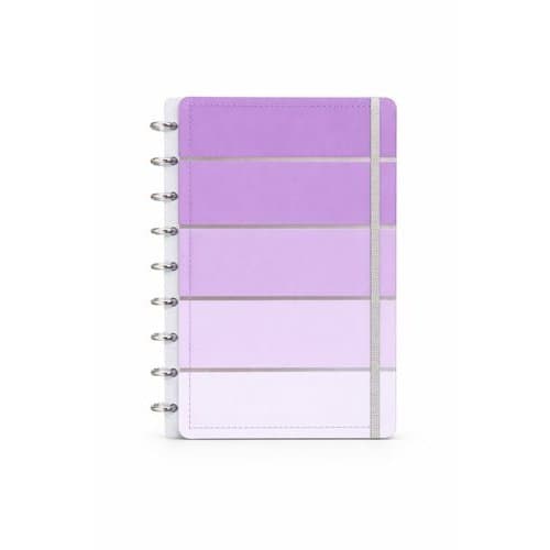 Caderno Grande Capa Dura Reposicionavel Folhas Pautadas Organizador Escolar Disko Lilas
