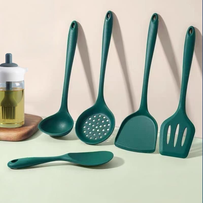Espátula de Silicone resistente a altas temperaturas de qualidade alimentar Utensílios de cozinha Conjunto de cinco peça