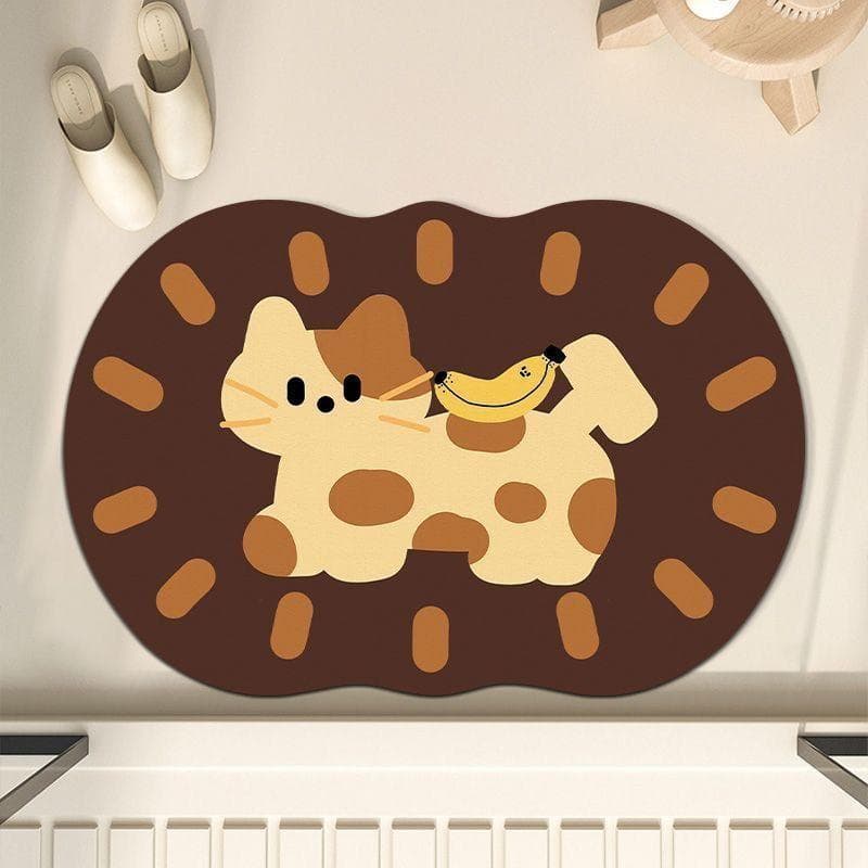 Desenhos animados dos desenhos animados banheiro banho diatomácea lama almofada macia absorvente Anti-deslizamento pé es