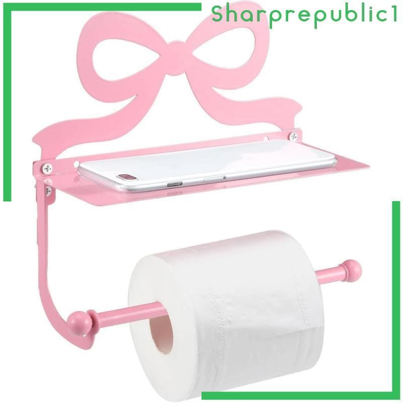 [Sharprepublic1] Suporte De Papel Higiênico Para Armazenamento Decorativo Arco Rosa Dispensador De Tecido Montado Na Par