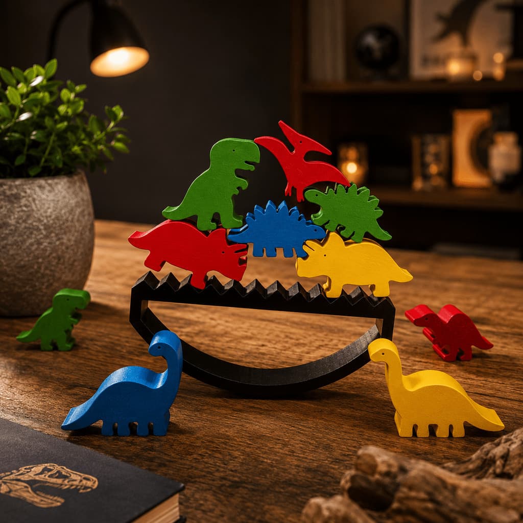 Jogo de Equilíbrio Dinossauros | Brinquedo Educativo para Coordenação, Concentração e Diversão em Família