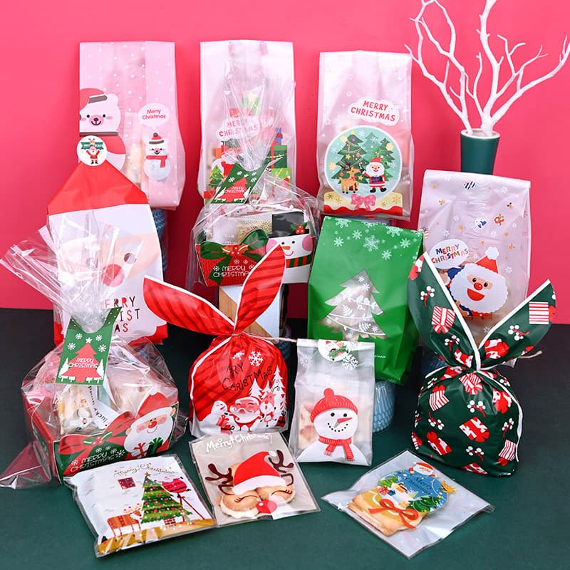 Saco de embalagem de presente de natal Nougat biscoitos biscoitos pequeno saco de presente véspera de natal caixa de pre