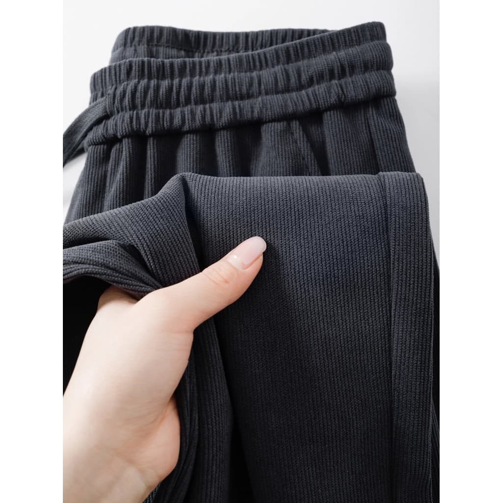 Calças de veludo masculinas cinza azul trigo orelha padrão em linha reta Casual sweatpants solto mais magro olhar Drape